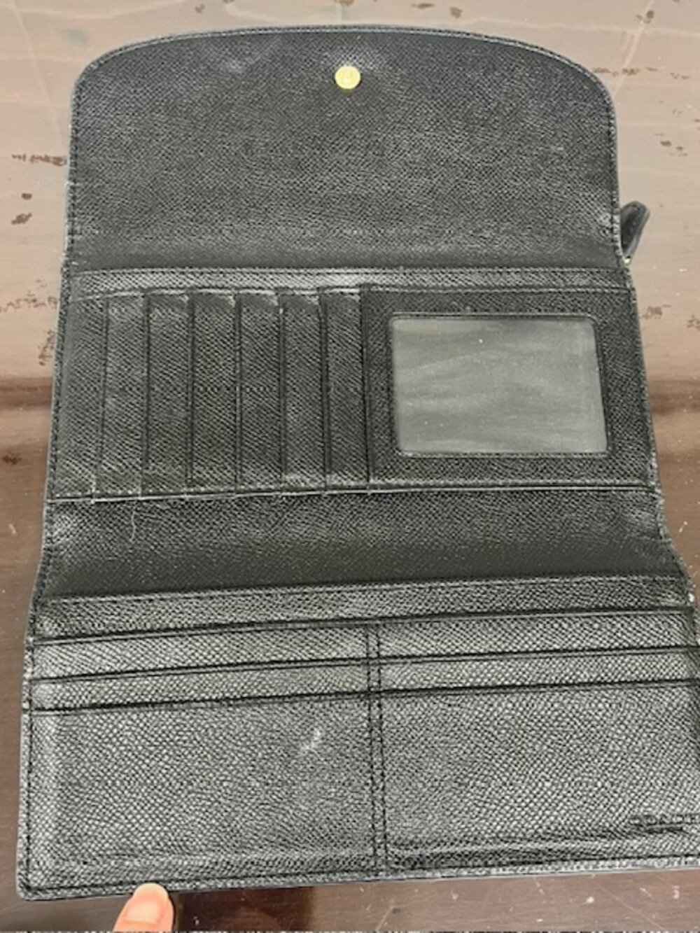 COACH black leather checkbook wallet - Picture 2 of 4